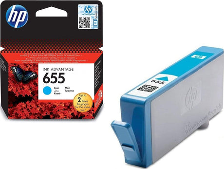 HP 655 Ink Advantage Cyan Printer Cartridge Original CZ110AE Single-pack