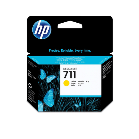 HP 711 29-ml DesignJet Yellow Printer Ink Cartridge Original CZ132A Single-pack