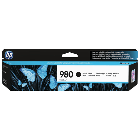 HP 980 Black Standard Yield Printer Ink Cartridge Original D8J10A Single-pack