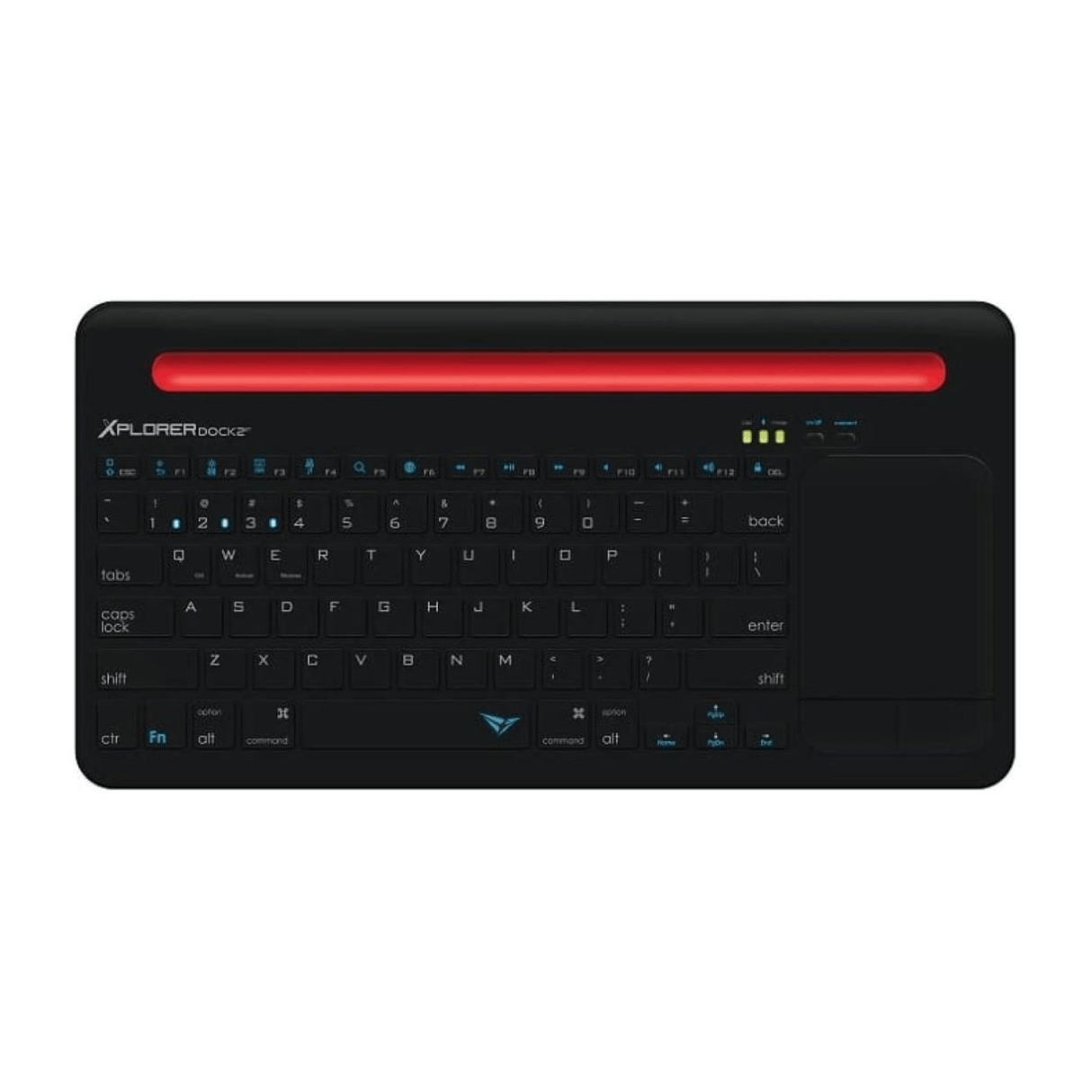 Alcatroz Xplorer Dock 2 Wireless Keyboard with Multi-Touch Trackpad Black Red DOCK2BTBRED