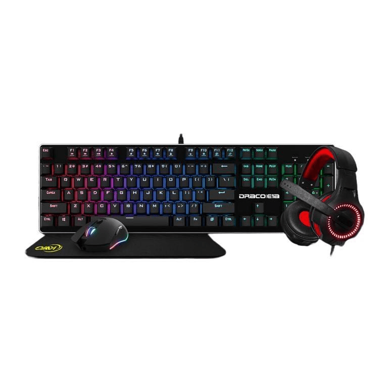 KWG Draco E1A 4-in-1 RGB Multi Colour Backlit Gaming Combo Set DRACOE1A