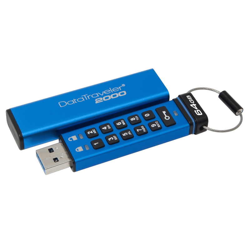 Kingston DataTraveler 2000 64GB USB 3.2 Gen 1 Type-A Blue USB Flash Drive DT2000/64GB