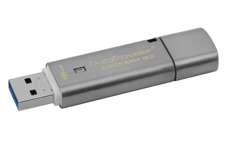 Kingston DataTraveler Locker+ G3 16GB USB 3.2 Gen 1 Type-A Silver USB Flash Drive DTLPG3/16GB