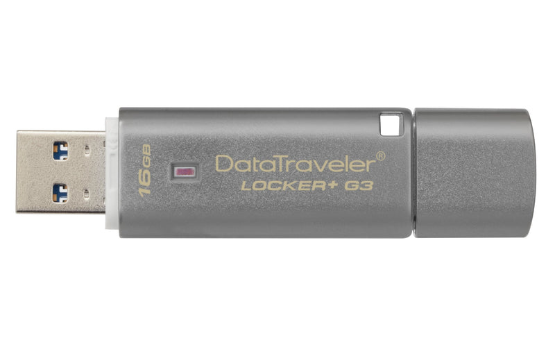 Kingston DataTraveler Locker+ G3 16GB USB 3.2 Gen 1 Type-A Silver USB Flash Drive DTLPG3/16GB