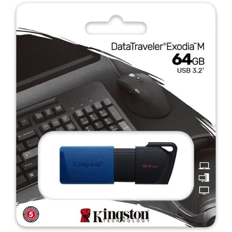 Kingston DataTraveler Exodia M USB Flash Drive 64 GB USB Type-A Black Blue DTXM/64GB