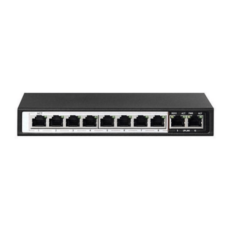 Duxbury 8-port Gigabit PoE+ AI Switch with 2-port Gigabit Uplink DUX1010Gv2