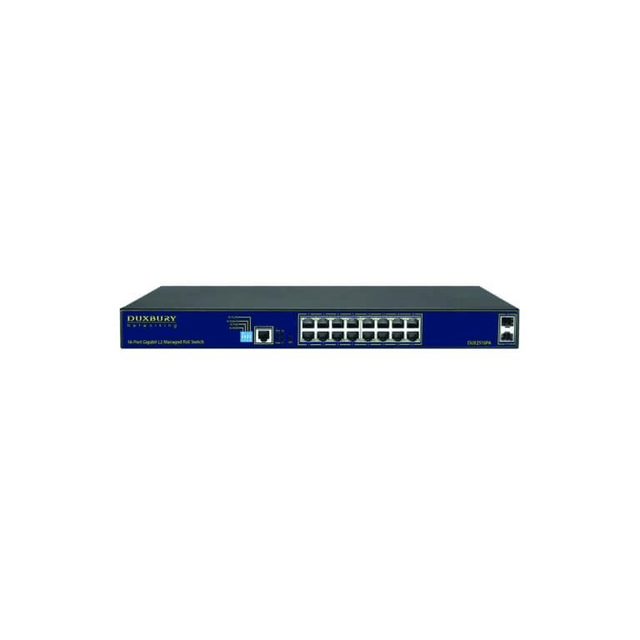 Duxbury AI 16-port PoE+ Gigabit L2 Managed Switch with 2-port Gigabit SFP DUX2516PA