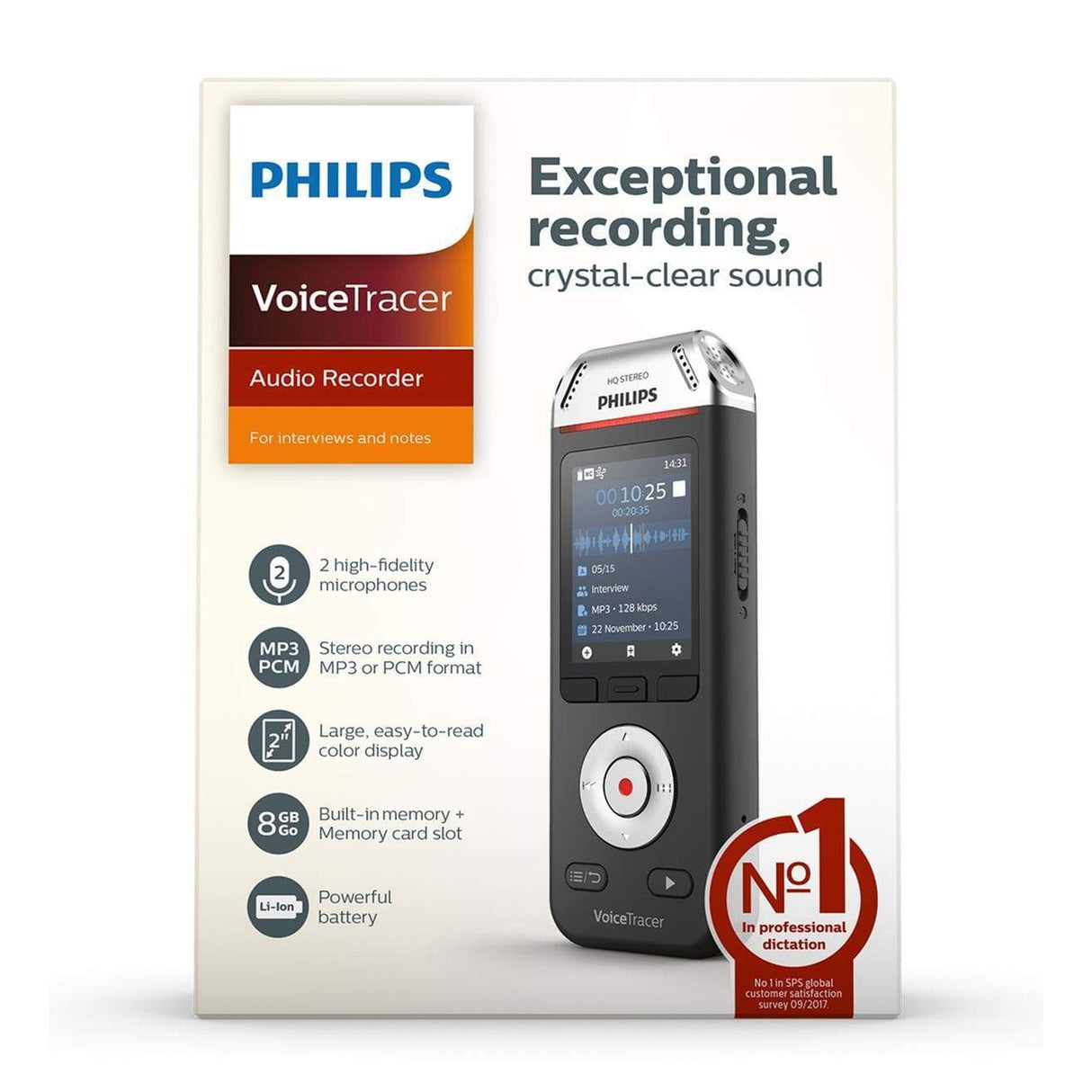 Philips DVT2110 8GB Voice Recorder for conversations DVT2110