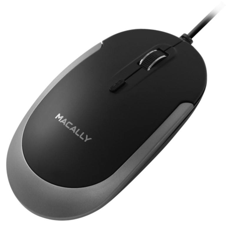 Macally USB Optical Mouse Black Grey DYNAMOUSE-SG