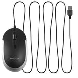 Macally USB Optical Mouse Black Grey DYNAMOUSE-SG