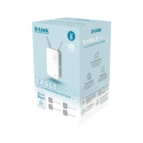 D-Link E15 Eagle Pro AI AX1500 WiFi 6 Mesh Range Extender