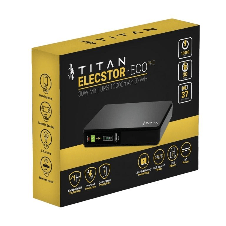 TITAN Elecstor ECO430PRO 30W 10800mAh 37WH Mini DC UPS