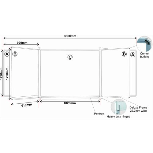 Parrot Educational Board Magnetic Whiteboard 1220x1210mm Swing Leaf Option B ED4052