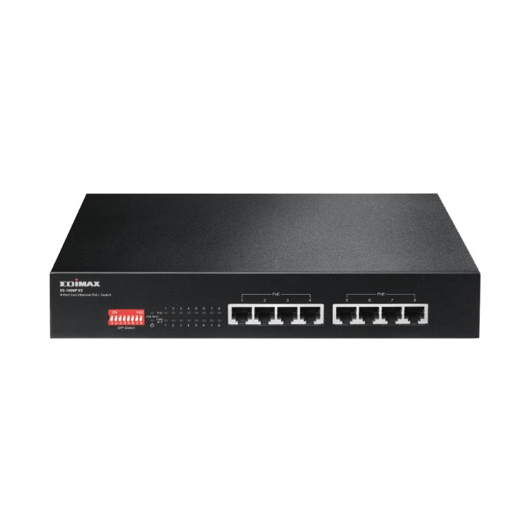 Edimax ES-1008P Long Range 8-port Fast Ethernet PoE+ Switch with DIP Switch ES1008PV2