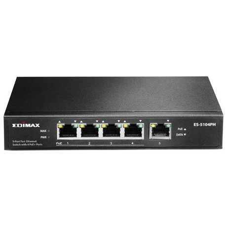 Edimax ES-5104PH 5-port 10/100Mbps Unmanaged Switch with 4-port PoE+ ES5104PHV2