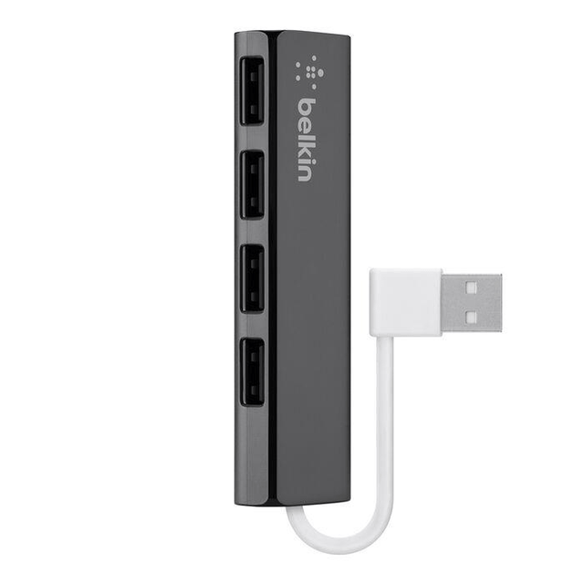 Belkin 4-Port Ultra-Slim Travel Hub Black F4U042BT