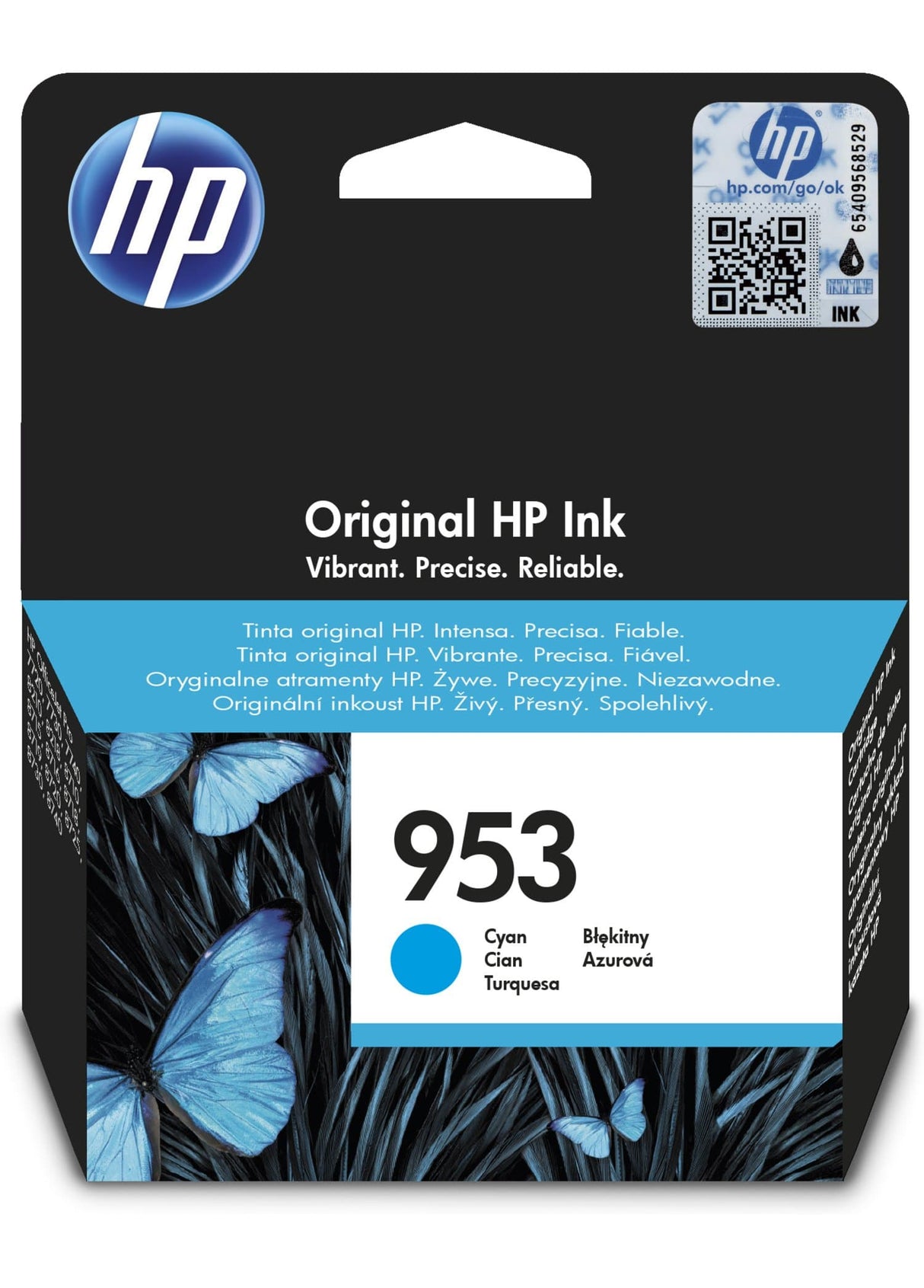 HP 953 Cyan Standard Yield Printer Ink Cartridge Original F6U12AE Single-pack