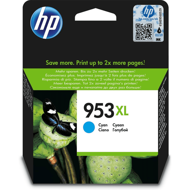 HP 953XL Cyan High Yield Printer Ink Cartridge Original F6U16AE Single-pack