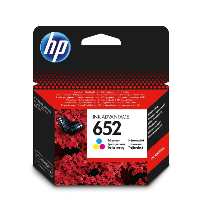 HP 652 Ink Advantage Tri-Colour Printer Cartridge Original F6V24AE Single-pack