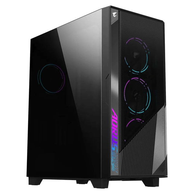 Gigabyte Aorus C500 Glass Mid Tower Gaming PC Case Black GB-AC500G