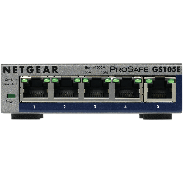 Netgear GS105E-200PES Managed Switch L2/L3 Gigabit Ethernet Grey