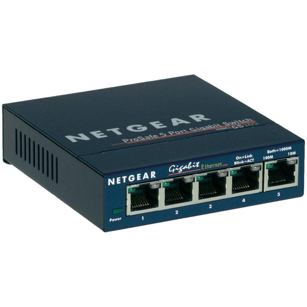 Netgear GS105 Unmanaged Switch Gigabit Ethernet Blue GS105GE