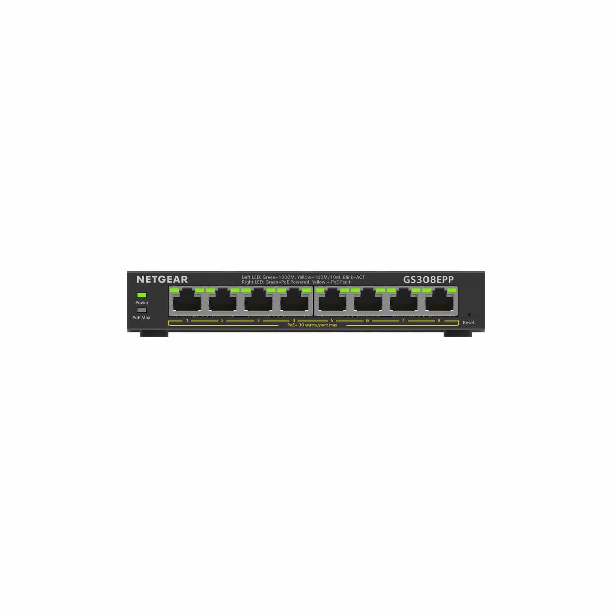 Netgear GS308EPP Managed Switch L2/L3 Gigabit Ethernet PoE Black GS308EPP-100PES