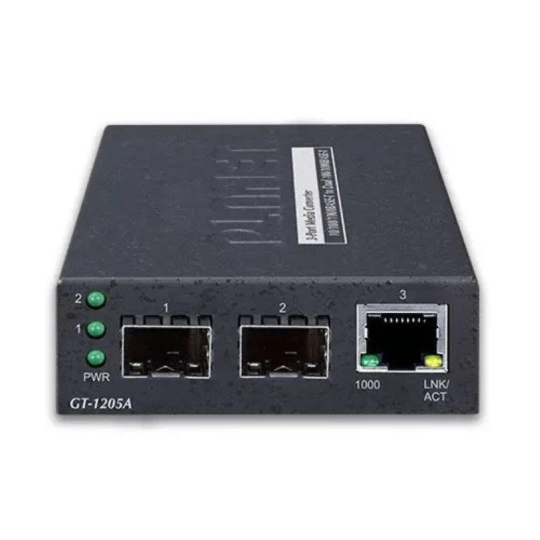 Planet GT-1205A 10/100/1000T to Dual 10/100/1000X SFP Media Converter