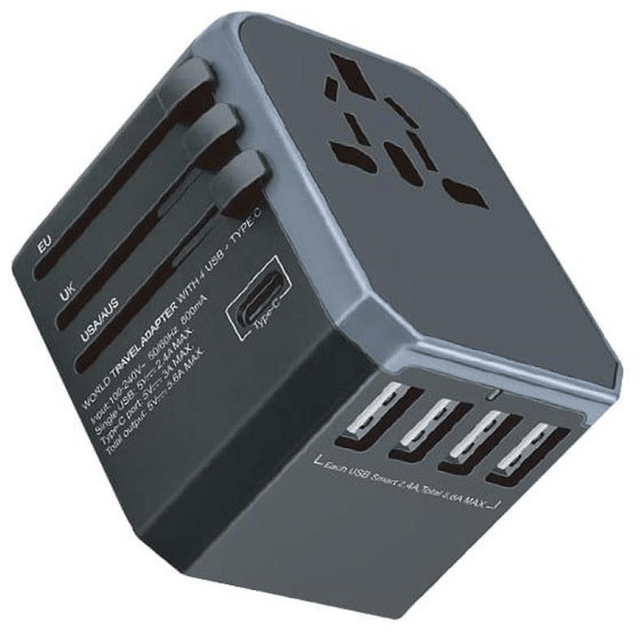 Gizzu Quad-USB Type-C Universal Travel Adapter Black GTA1428