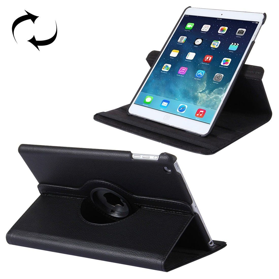 Tuff-Luv Rotating Case and Stand for iPad Air 2 / iPad 9.7" Pro - Black I7_71