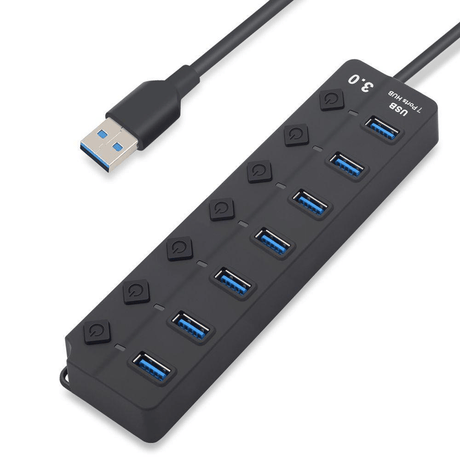 Tuff-Luv 7 Port USB 3.0 Hub - Black I9202