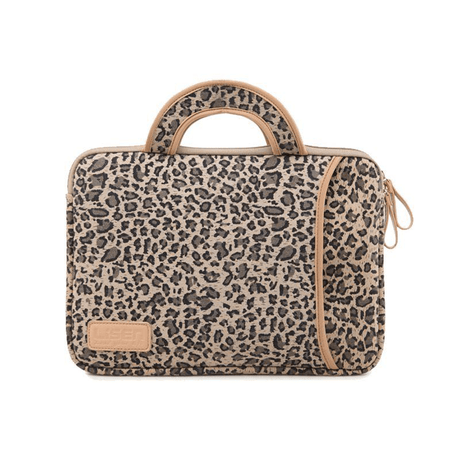 Tuff-Luv Lisen Ladies 15.6" Tablet/Laptop Clutch Canvas Bag - Leopard Print LEOPARD15