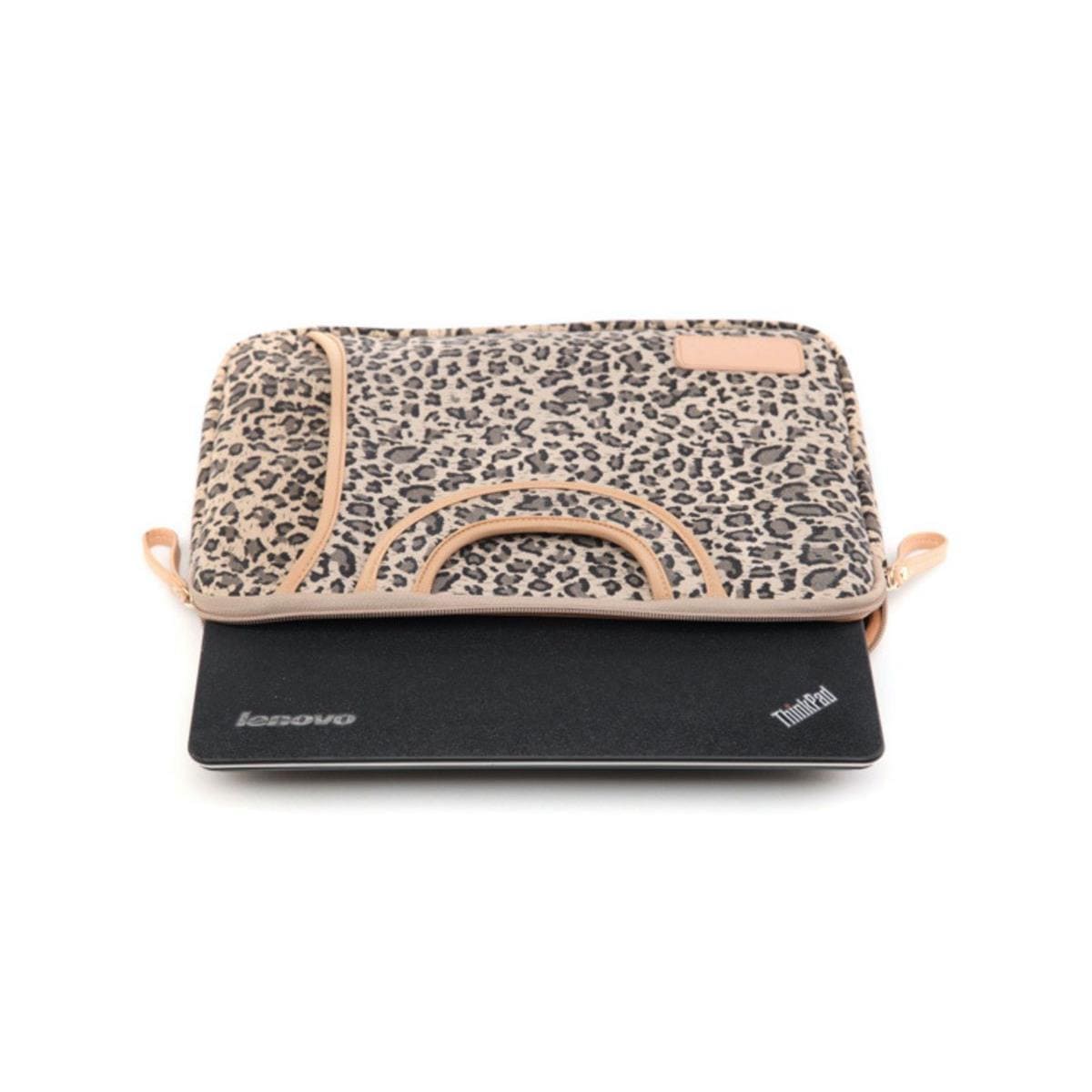 Tuff-Luv Lisen Ladies 15.6" Tablet/Laptop Clutch Canvas Bag - Leopard Print LEOPARD15