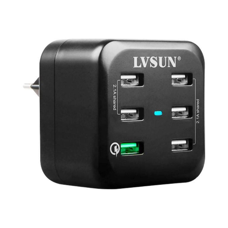 LVSUN LS-6USQ 6-port USB-A 34W 5V 6.8A QC2.0 Charger / Power Adapter USB-6P-CHRG-QC2.0-LV