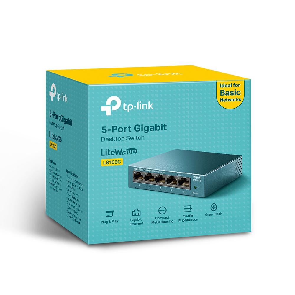 TP-Link LS1008G 8-Port 10/100/1000 Mbits Desktop Switch Unmanaged Black