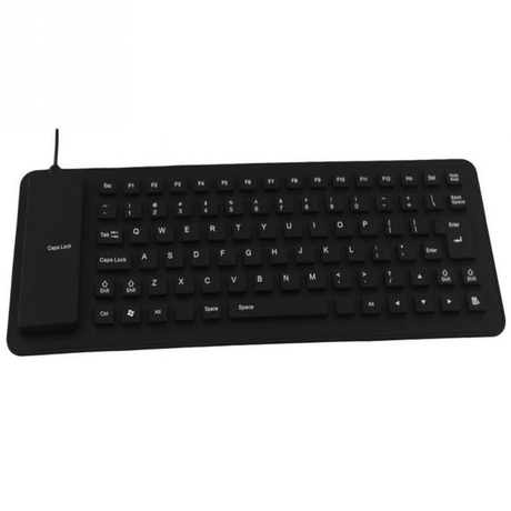 Tuff-Luv Flexible Roll-up Silicone USB QWERTY 85 Keyboard - Black M1116