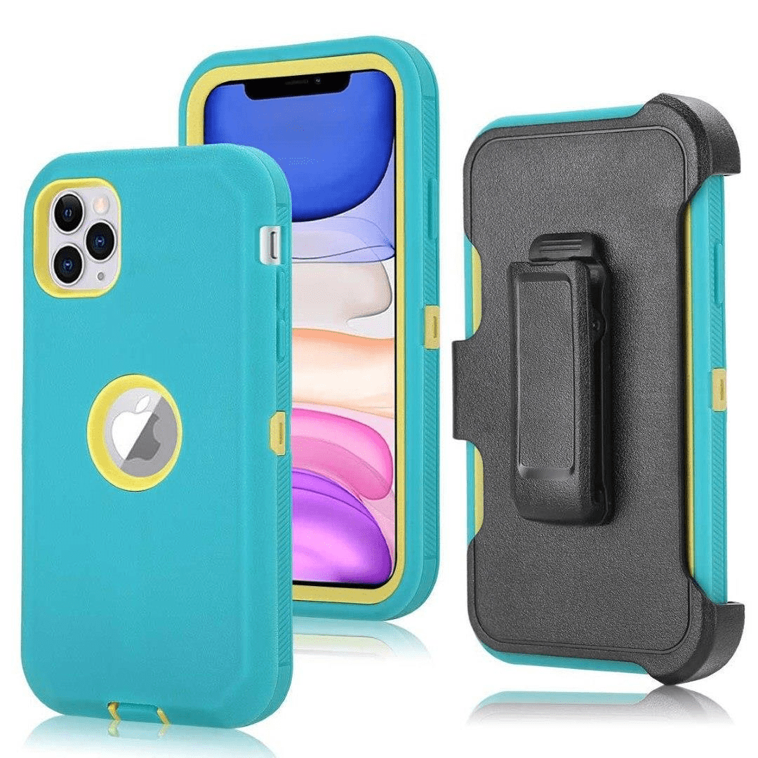 Tuff-Luv Armour Tuff Rugged Case for iPhone 11 Pro (Turquoise/Yellow) M1409