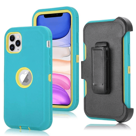 Tuff-Luv Armour Tuff Rugged Case for iPhone 11 Pro (Turquoise/Yellow) M1409