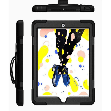 Tuff-Luv 10.2-inch Rugged Armour Jack Case and Stand for Apple iPad with Armstrap - Black M1606