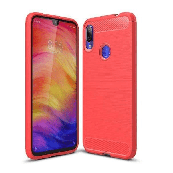 Tuff-Luv Carbon Fibre Style Shockproof Case Xiaomi Redmi 7 - Red M960