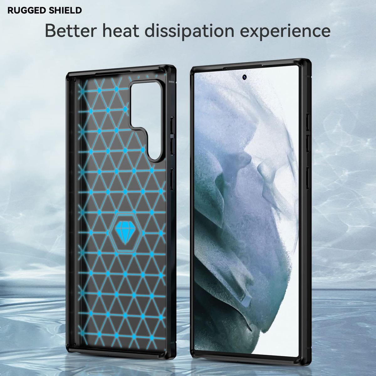 Tuff-Luv Carbon Fibre Effect Armour case Samsung Galaxy S22 Ultra - Black MF1013