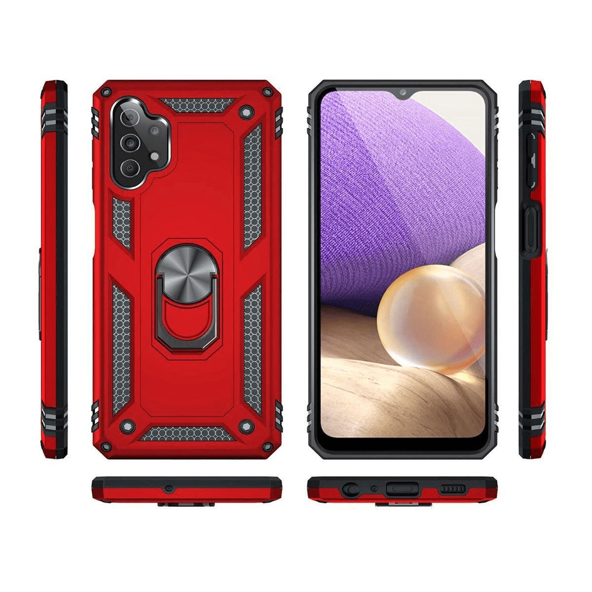 Tuff-Luv Rugged Case and Stand for Samsung Galaxy A23 - Red MF1166