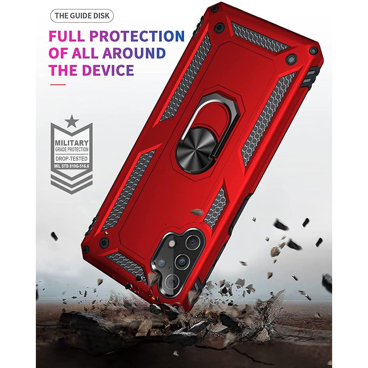 Tuff-Luv Rugged Case and Stand for the Samsung Galaxy A23 - Red MF1166