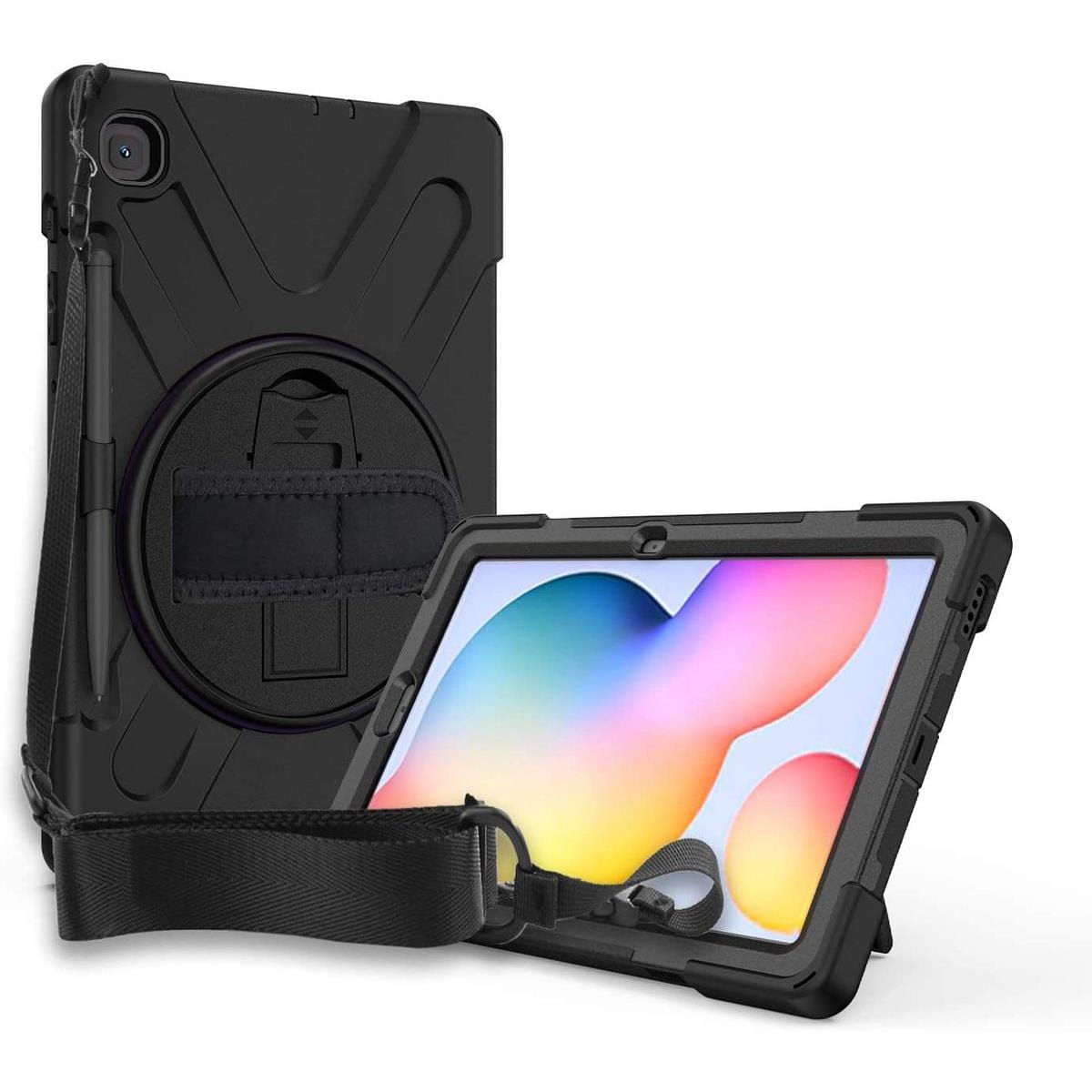 Tuff-Luv Rugged Armour Jack Case / Stand / Pen slot for  Samsung Tab S6 Lite 2022 10.4" (P613/P619) - Black MF2005