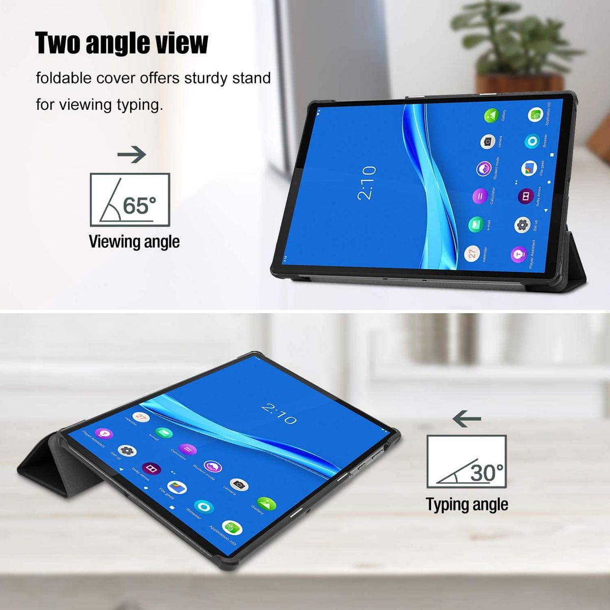 Tuff-Luv Smart Case Stand Lenovo Tab M10 TB-X606X Plus - Black MF486