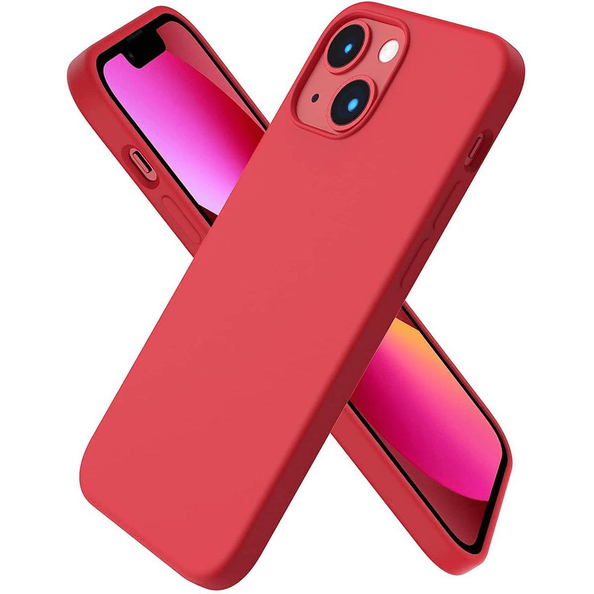 Tuff-Luv Soft Feel Liquid Silicone Case for Apple iPhone 13 Mini - Red MF615