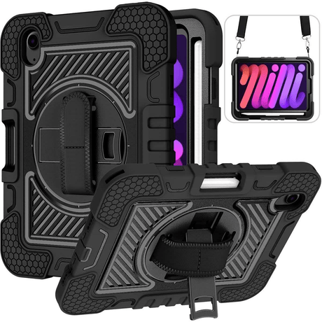 Tuff-Luv Armour Jack Rugged Case and Strap for Apple iPad Mini 6 - Black MF670