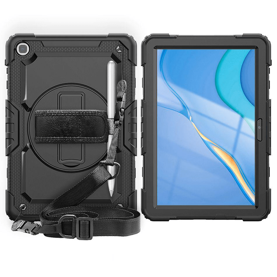 Tuff-Luv Armour Jack Case Rugged Stand and Strap for Huawei Matepad T10S - Black MF721