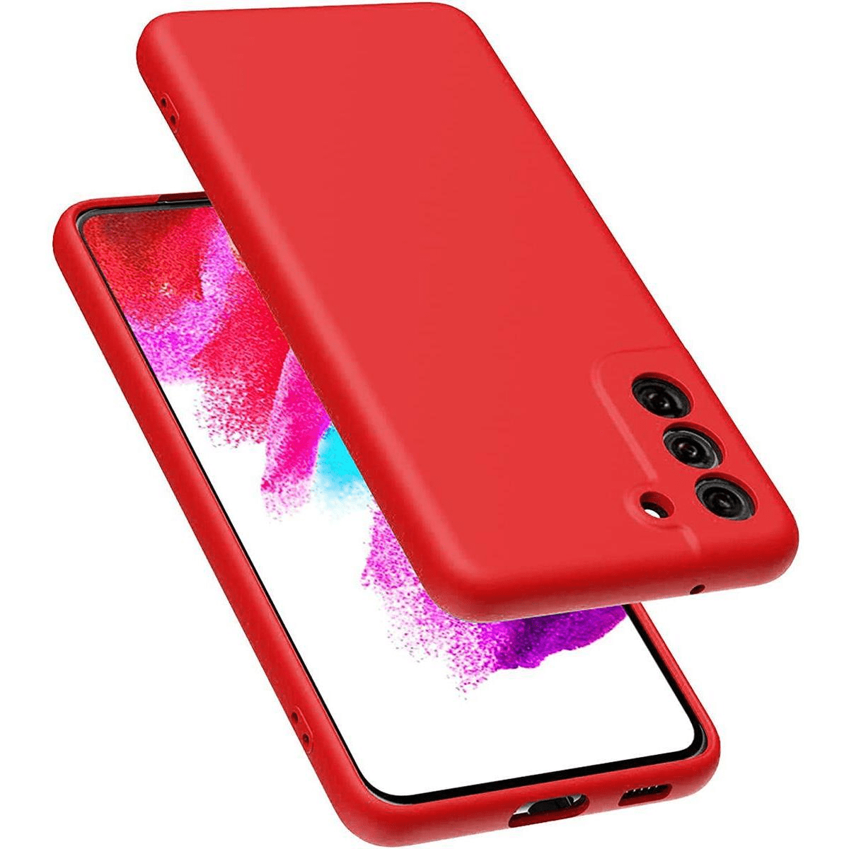 Tuff-Luv Slim Soft Feel Silicone Case for  Samsung Galaxy S21 FE 5G - Red MF883