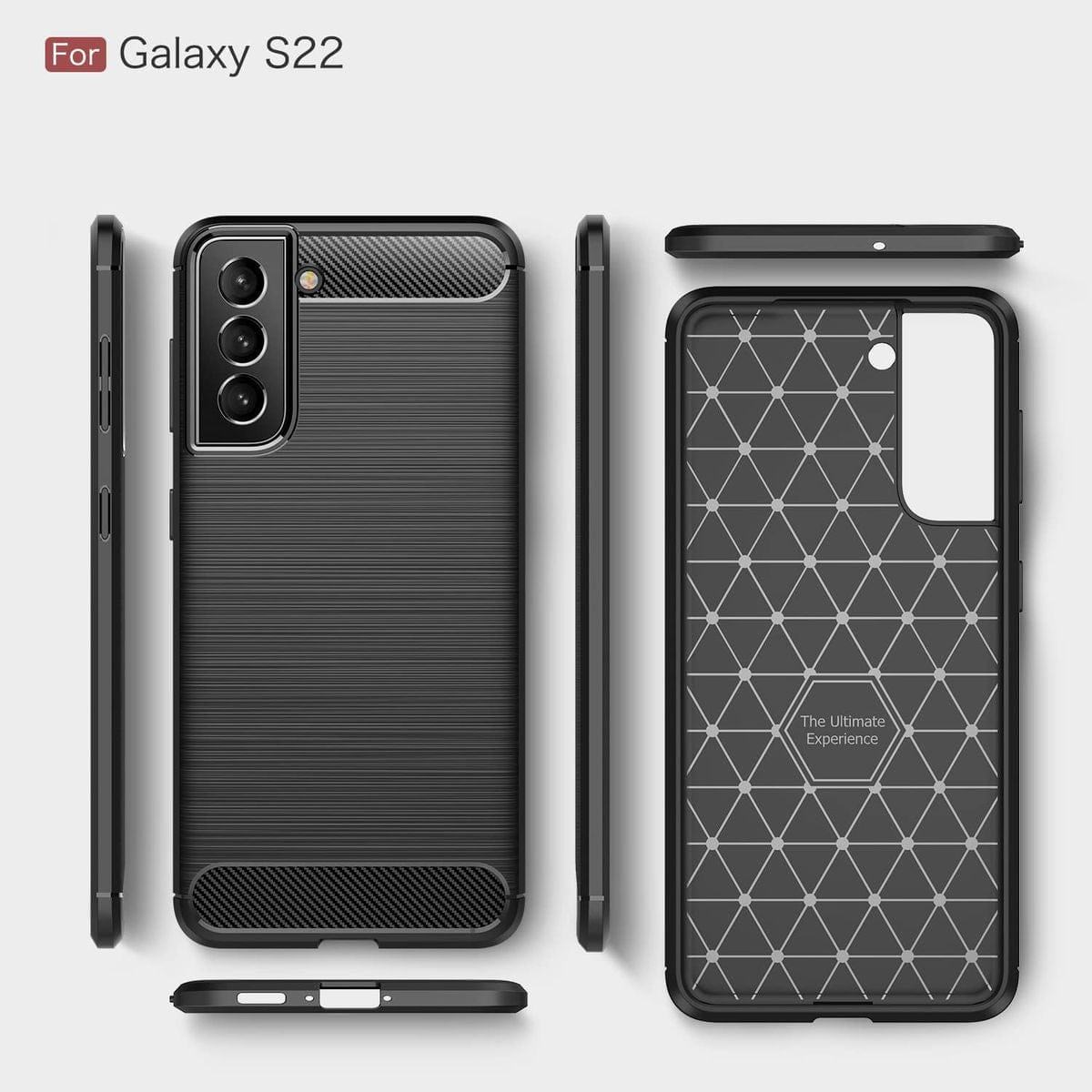 Tuff-Luv Carbon Fibre Effect Armour case Samsung Galaxy S22 Black MF991